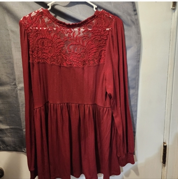 🍂🍁Torrid 2x Babydoll Knit V-Neck Button-Front Top - Picture 5 of 7